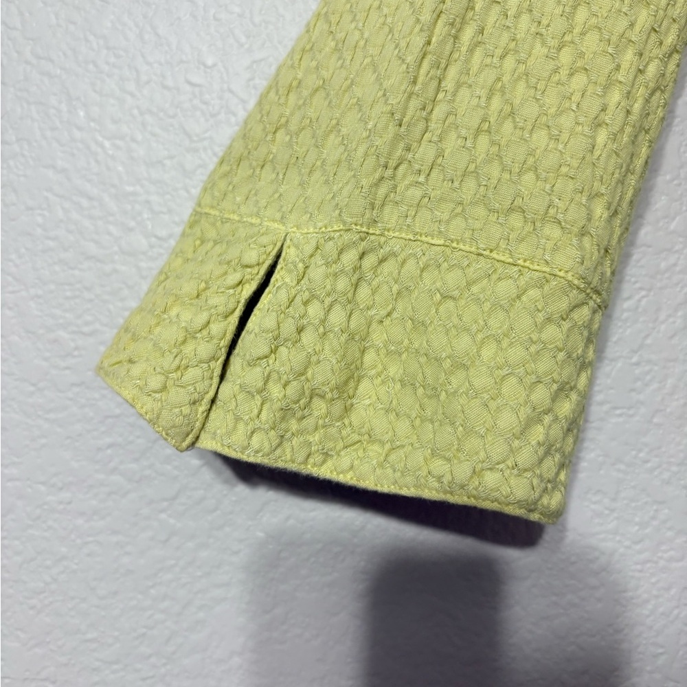 Habitat Soft Yellow Textured Button-Down Shirt/Jacket. Mother of Pearl Buttons. - Picture 5 of 10